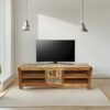 Large Handcrafted Carved Indian Furniture Wooden MutiColour TV Unit Entertainment Media Unit Vintage160x40x50cm