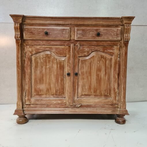 Handcrafted Indian Furniture Solid Wooden Carved Door Cabinet Brown 116x25x105Cm