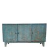 Handcrafted Indian Furniture Solid Hard Wood Mandala Carving Sideboard Buffet Blue 174x40x74Cm