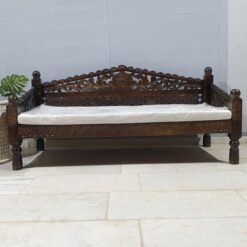 Handcrafted Carved Handmade Indian Furniture Sofa Seat Daybed Brown180X80X85Cm