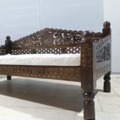 Handcrafted Carved Handmade Indian Furniture Sofa Seat Daybed Brown180X80X85Cm