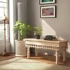 Handmade Indian Furniture Carved Solid Hard Wood Oriental Style Coffee Table Rustic 120x60x60Cm