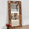 Handmade Large Handcrafted Indian Furniture Carved Wooden Mirror Frame Natural 100x7x200Cm