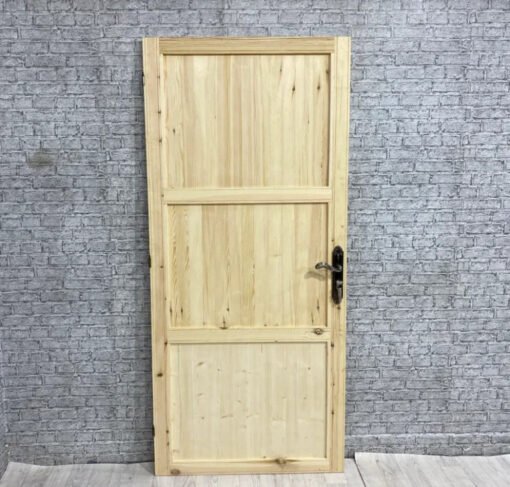 Handmade Carved Indian Style Solid Hard Wood Moroccan Custom Single Sliding Barn Door Beige 100x220Cm - Image 8