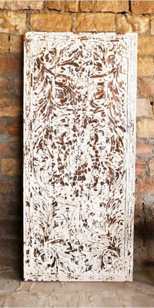 Bohol Barn Door Thousand Petal Lotus Rustic Farmhouse Door Whitewash Bedroom  Unique Eclectic 210x100cm - Image 2