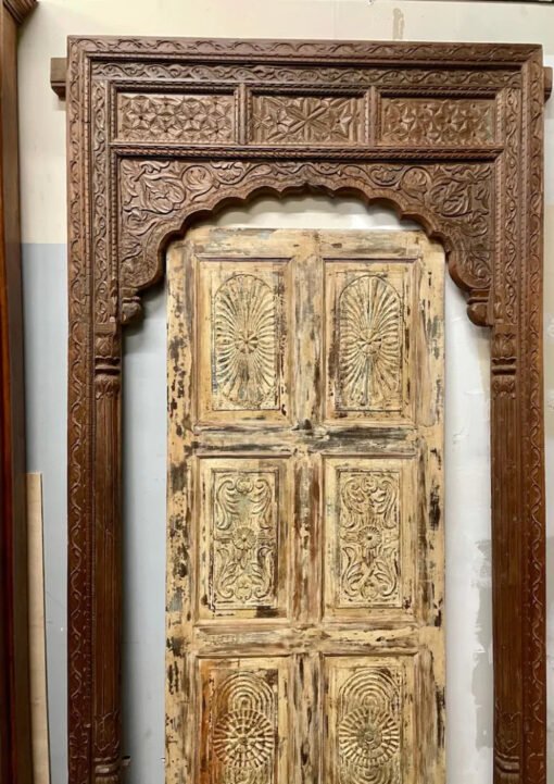 Rustic Carved Doors Farmhouse  Country Style Pantry Door Unique Eclectic Vintage Interior Decor 100x210cm