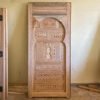 Handmade Carved Indian Style Solid Hard Wood Moroccan Custom Single Door Natural 100x220Cm