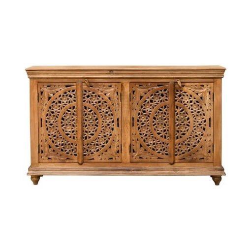 Indian Hand Carved Solid Wood Sideboard 150x40x90