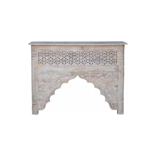 Mehrab Carved Console Table Sandblast Finish 120x40x90