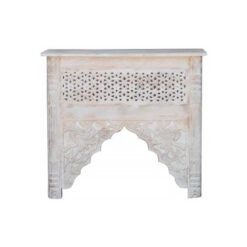 Mehrab Carved Console Table Sandblast Finish 90x35x80