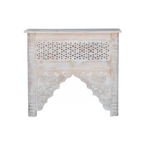 Mehrab Carved Console Table Sandblast Finish 90x35x80