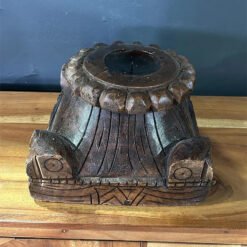 Pyramid Style Candle Stand Dark Brown 24x26x16cm