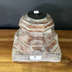 Pyramid Style Candle Stand Rustic White 18x21x16cm