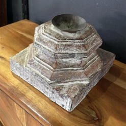 Pyramid Style Candle Stand Rustic White 18x21x16cm