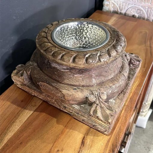 Wooden Candle Holder 15x15x20cm