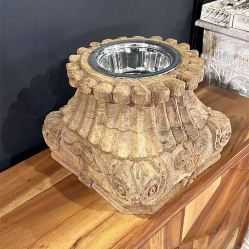 Wooden Candle Holder 15x15x20cm