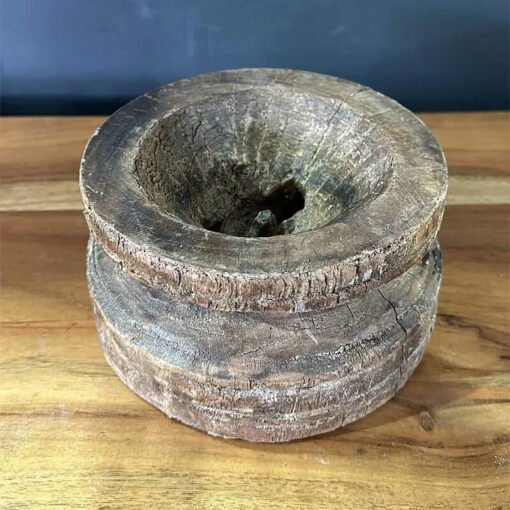Wooden Seed Candle Holder 16x16x10cm
