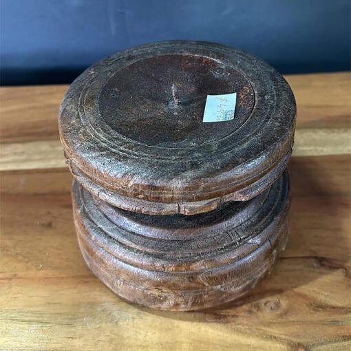 Wooden Seed Candle Holders Dark Brown 13x13x11cm
