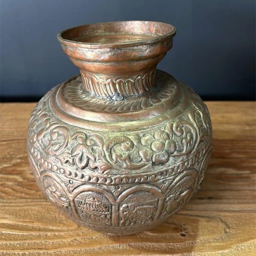 Copper  Vase broad 16Dx20cm