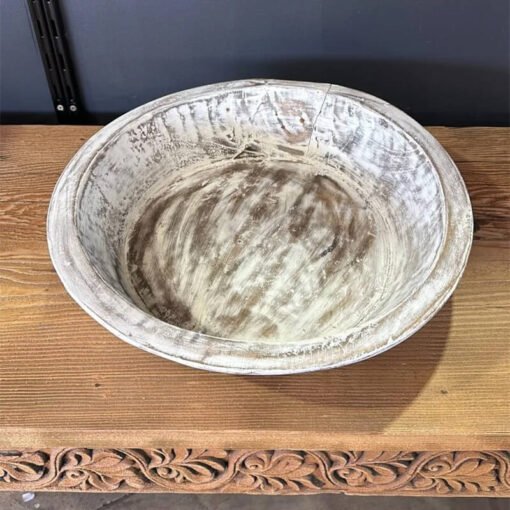 Rustic white parat plate D42x11cm
