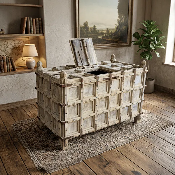 WOODEN OLD PITARA BOX 150x60x100cm - Image 2