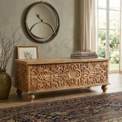WOODEN BLANKET BOX  120x45x45cm