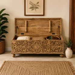 Alternative view of WOODEN BLANKET BOX  120x45x45cm