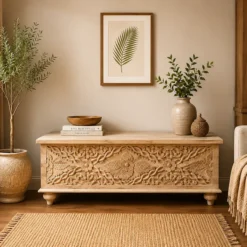 WOODEN BLANKET BOX 120x45x45cm