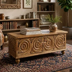 WOODEN BLANKET BOX 120x45x45cm