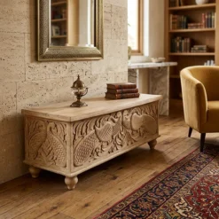 Alternative view of WOODEN BLANKET BOX 120x45x45cm