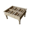 WOODEN COFFEE TABLE  ON TAFFEN GLASS 86x70x47cm