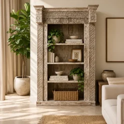 WOODEN BOOKSHELF 157x64x249cm