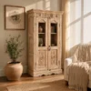 Wooden Glass Almirah 93x42x154cm