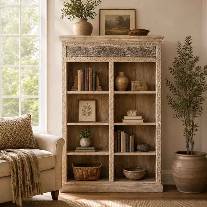 Wooden Bookshelf 124x37x184cm