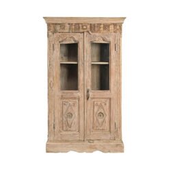 Wooden Glass Almirah 93x42x154cm
