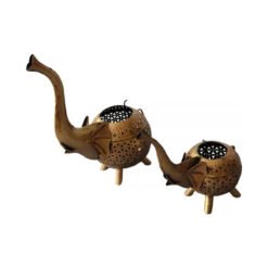 IRON CANDLE STAND  SET OF 2  30x17x39cm