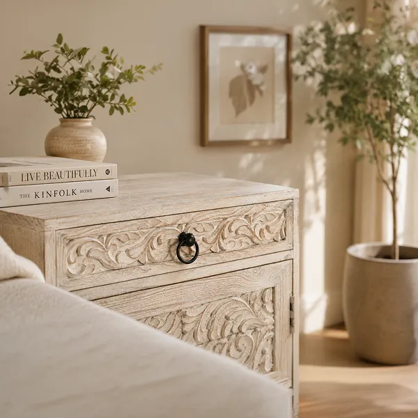 Wooden Bed Side 51x36x75cm - Image 4