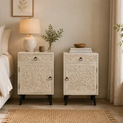 Wooden Bed Side 51x36x75cm
