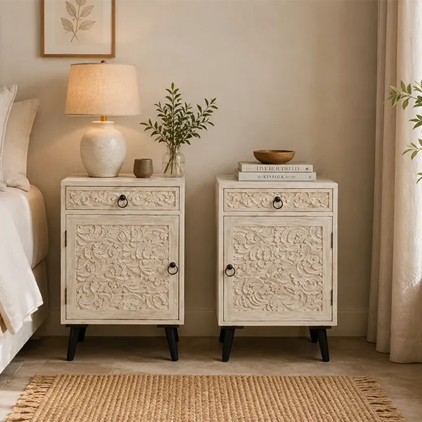 Wooden Bed Side 51x36x75cm