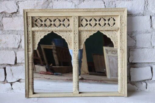 WOODEN DOUBLE ARCH MIRROR FRAME 120x5x90cm - Image 3