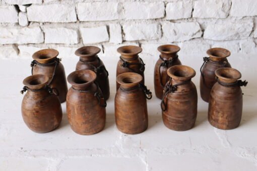 WOODEN POT 23x23x36cm