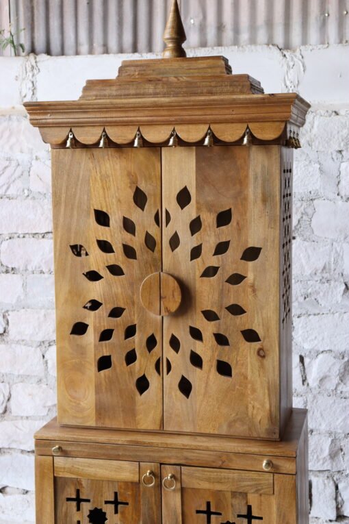 WOODEN TEMPLE LIGHT BROWN 80x45x180cm - Image 3