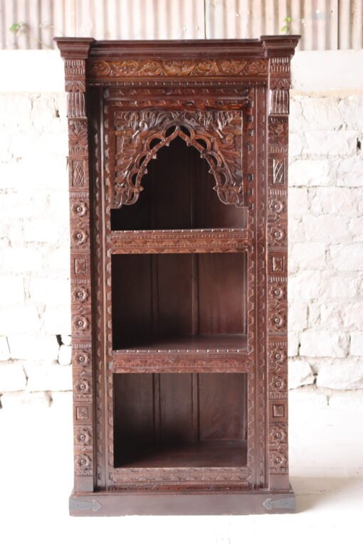 WOODEN BOOKSHELF BROWN 90x45x180cm