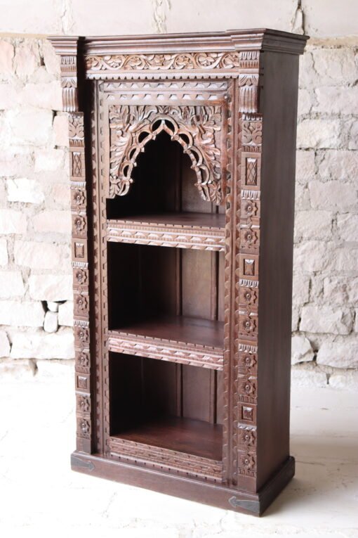 WOODEN BOOKSHELF BROWN 90x45x180cm - Image 3