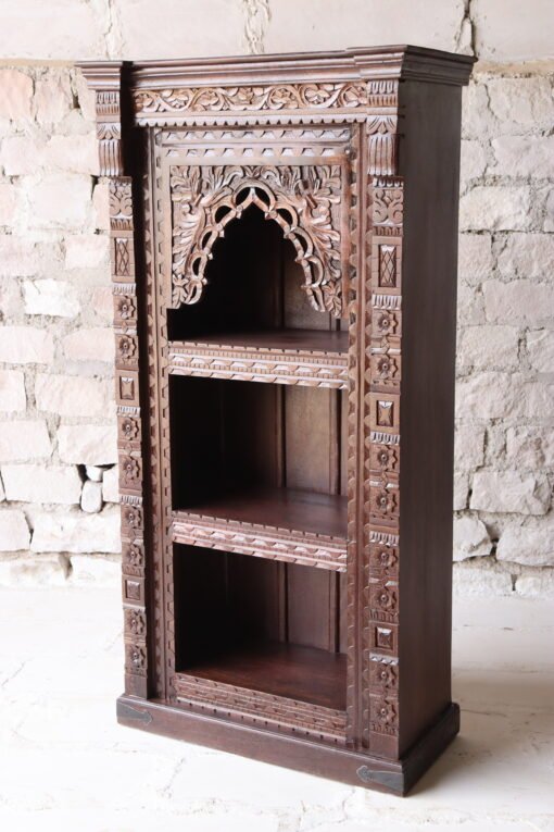 WOODEN BOOKSHELF BROWN 90x45x180cm - Image 4