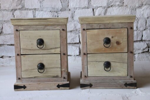 WOODEN BEDSIDE 56x46x72cm - Image 4