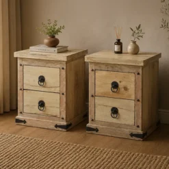 Alternative view of WOODEN BEDSIDE 56x46x72cm