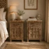 WOODEN BEDSIDE 51x33x72cm