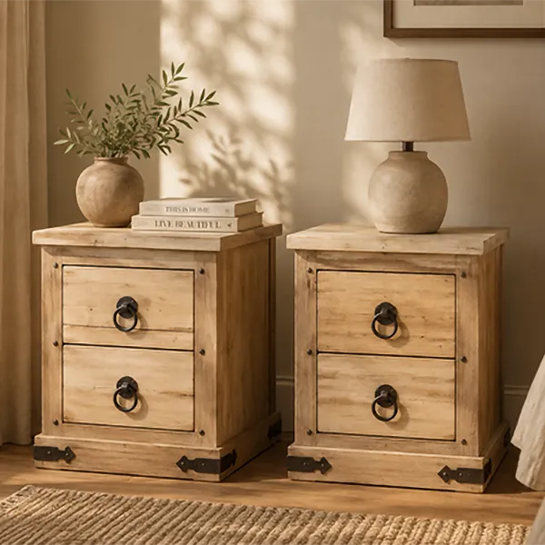 WOODEN BEDSIDE 56x46x72cm