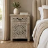 Eternal Oak Premium Solid Wood Bedside Table 55x35x72cm